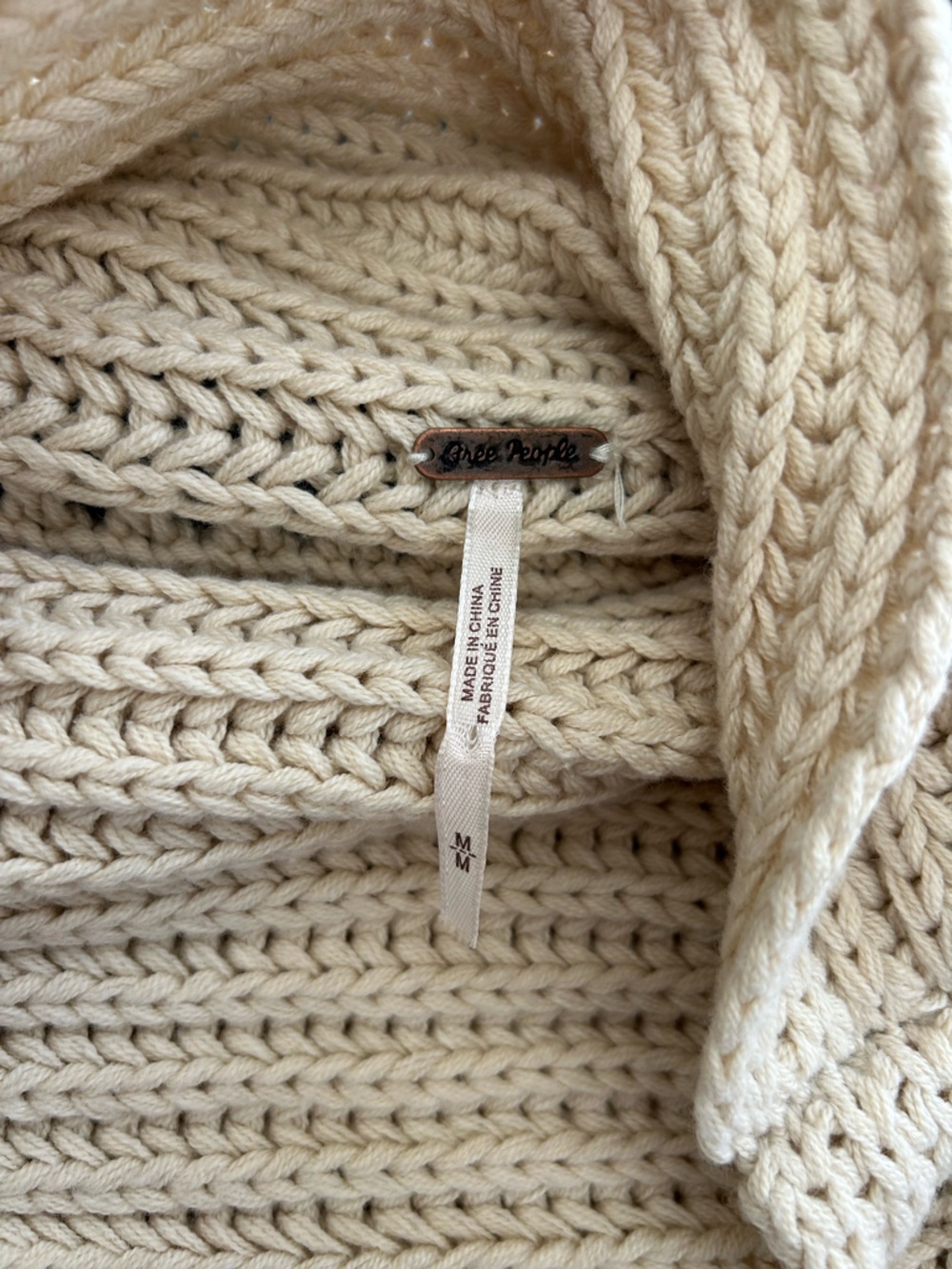 Free People Cream Crochet Sleeveless Turtleneck Sweater - Picture 7 of 8